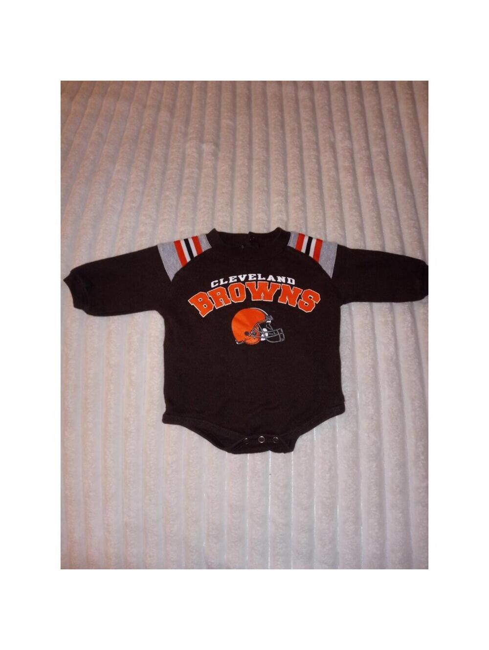 NFL Cleveland Browns Long Sleeve Onesie Baby Newborn Size 3/6 Months